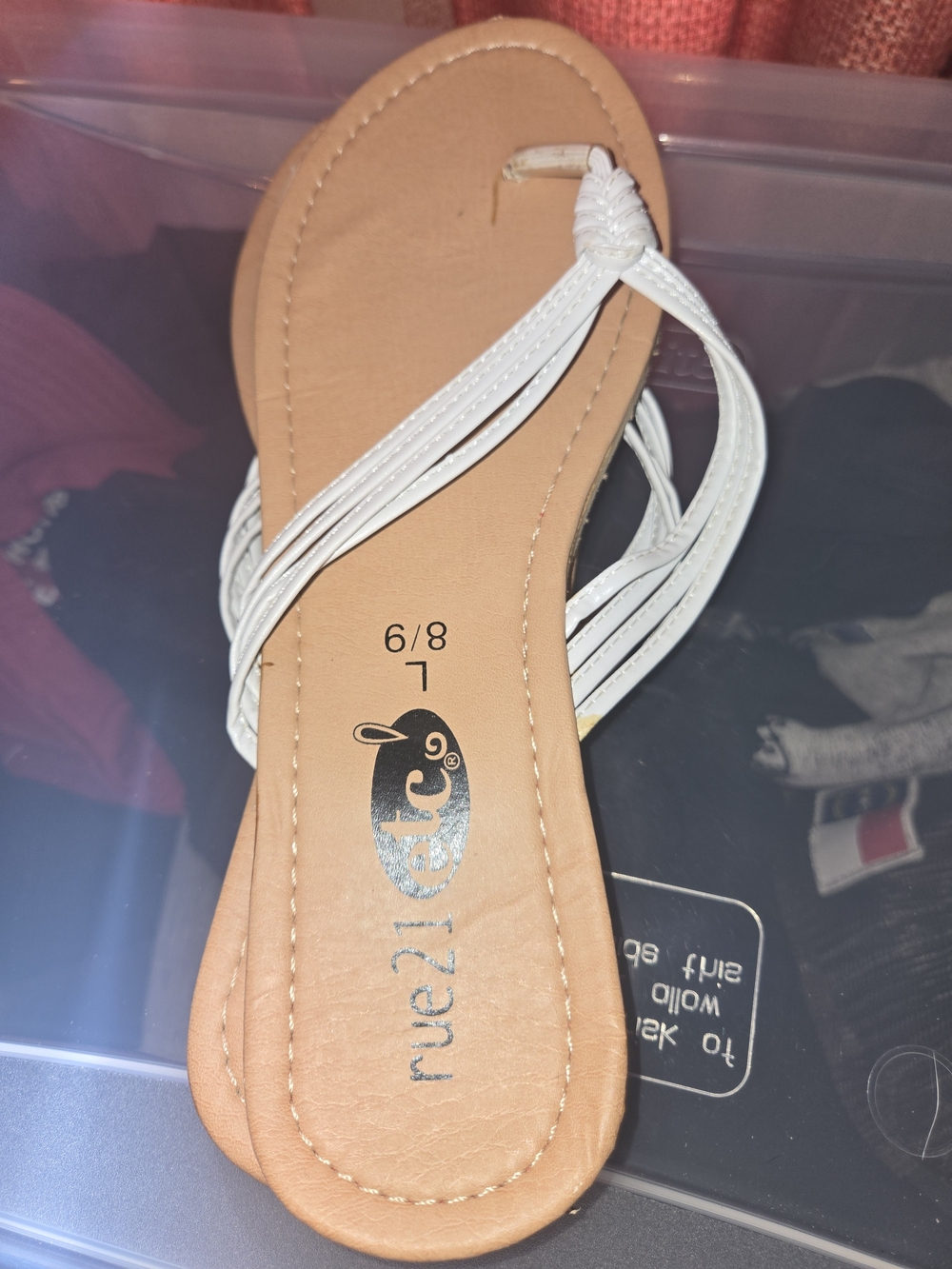Rue21 White Braided Toe-Post Sandal